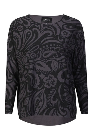 Alma Ls Top | Dark Grey Black Tia | Bluse fra Liberté