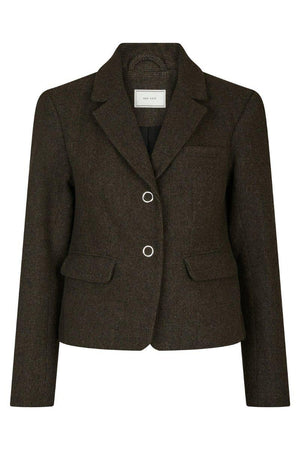 Waed Mini Check Blazer | Brown Melange | Blazers fra Neo Noir