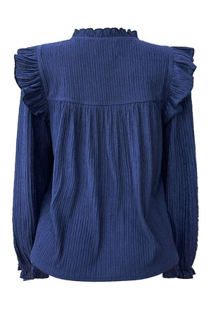 Anni Ls Frill Blouse | Navy | Bluse fra Liberté