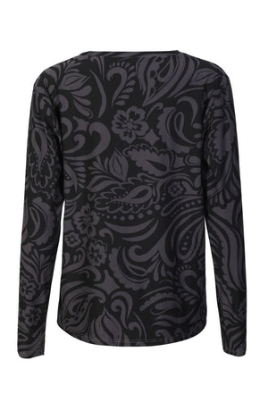 Alma Ls U Tshirt | Dark Grey Black Tia | Bluse fra Liberté