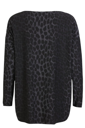 Alma Ls Top | Dark Grey Leo | Bluse fra Liberté