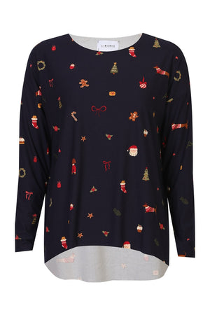 Alma Ls Top | Dog Navy