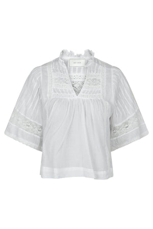 Siama S Voile Blouse | White | Bluse fra Neo Noir
