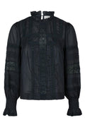 Ebba S Voile Blouse | Navy | Bluse fra Neo Noir – nedsat