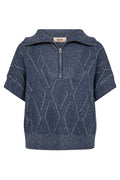 Salma SS Knit Vest | Crown Blue | Strik fra Mos Mosh – nedsat