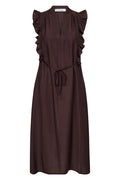 Heracc Frill SS V-Dress 503874 | Dark Brown | Co'couture – nedsat