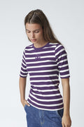 Grannycc Rib Emb SS T-Shirt 504244 | OffWhite/Plum | Co'couture – nedsat