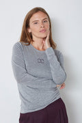 Mannycc Lurex Emb L/S Tee 504373 | Silver | Co'couture – nedsat