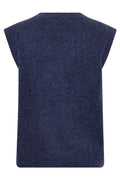 Mape V-Neck Knit Vest | Crown Blue | Vest fra Mos Mosh