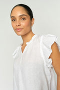 Tea Linen Blouse | White | Bluse fra Mos Mosh