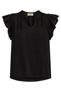 Tea Linen Blouse | Black | Bluse fra Mos Mosh