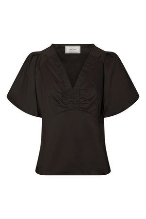 Irina Poplin Blouse | Chocolate Brown | Bluse fra Neo Noir