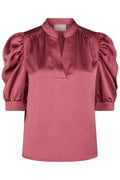 Roella Heavy Sateen Blouse | Cherry Pink | Bluse fra Neo Noir – nedsat
