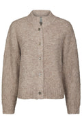 Taura Fluffy Knit Cardigan | Beige Melange | Strik fra Neo Noir – nedsat