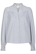 Astrida Stripe Stone Blouse | White | Bluse fra Neo Noir – nedsat