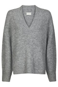 Melli Fluffy Knit Blouse | Grey Melange | Strik fra Neo Noir