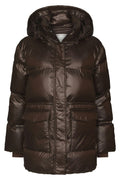 Clotilde Shiny Puffer Jacket | Chocolate Brown | Jakke fra Neo Noir – nedsat