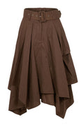 Asymmetric Cotton Skirt | Dark Maroon | Nederdel fra Avery