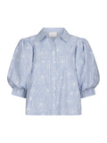 Etta Flower Stripe Shirt | Light Blue | Bluse fra Neo Noir
