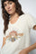Tonia O-SS Glam Tee  | Ecru | T-Shirt fra Mos Mosh