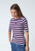 Granny Rib Emb SS T-shirt 33206 | OffWhite/Plum | T-Shirt fra Co'couture