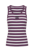 Granny Rib Emb. Tank Top 33207 | OffWhite/Plum | Top fra Co'couture