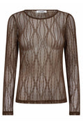 Marcy Mesh O-blouse 43043 | Mocca | T-Shirt fra Co'couture – nedsat
