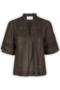 Siama S Voile Blouse | Dark Brown | Bluse fra Neo Noir
