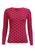 Mesh Ls Tshirt | Dark Pink Black Flock Heart | Bluse fra Liberté – nedsat
