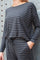 Alma Ls Top | Dunkelgrau Schwarz Streifen | Bluse von Liberté