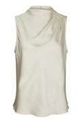 Isola Drapy Satin Top | Creme | Bluse fra Neo Noir – nedsat