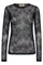 Loretta Velvet Leafy Bluse | Salute Navy | Bluse von Mos Mosh