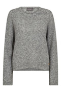 Mape O-Neck Knit | Grey Melange | Strik fra Mos Mosh – nedsat