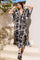 Luna Piped V-Neck Dress | Black Art | Kjole fra Black Colour