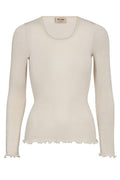 Elaine Seamless Silk O-LS Tee  | Ecru | T-shirt fra Mos Mosh