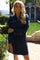 Asta Ls Vneck Dress | Blue Denim | Kleid von Liberté