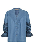 Stomin Emb Shirt | Light Blue | Skjorte fra Mos Mosh