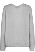 Thora V-Neck Knit | Grey Melange | Strik fra Mos Mosh – nedsat