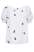 Stream Blouse 206178 | Brilliant White W. Black | Bluse fra Freequent – nedsat