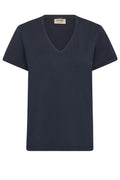 Dala V-SS Basic Tee | Salute Navy | T-shirt fra Mos Mosh – nedsat