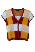 Chess Knit Vest | Plum Mix | Strikket Top fra Black Colour – nedsat