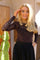 Mesh Ls Tshirt | Dark Brown Black Flock Heart | Bluse fra Liberté