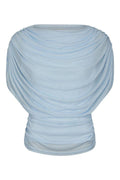 Cottuna Drapy Mesh Top | Light Blue | Bluse fra Neo Noir – nedsat