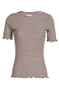 Natalia Ss Blouse | Brown Creme Stripe – nedsat