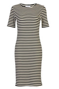 Natalia Ss Tshirt Dress | Black Creme Stripe – nedsat