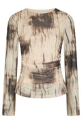 Lenida Faded Mesh Blouse | Dusty Brown | Bluse fra Neo Noir – nedsat
