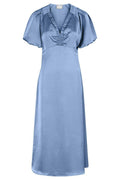 Illana Heavy Sateen Dress | Smoke Blue | Kjole fra Neo Noir – nedsat