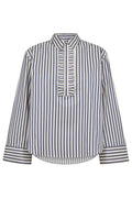 Samson Stripe Frill Shirt 35879 | Navy | Bluse von Co'couture – nedsat