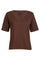 Ulla Ss Vneck Tshirt | Dark Brown | T-Shirt fra Liberté