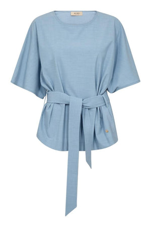 Rikas Roy Blouse | Light Blue | Bluse fra Mos Mosh